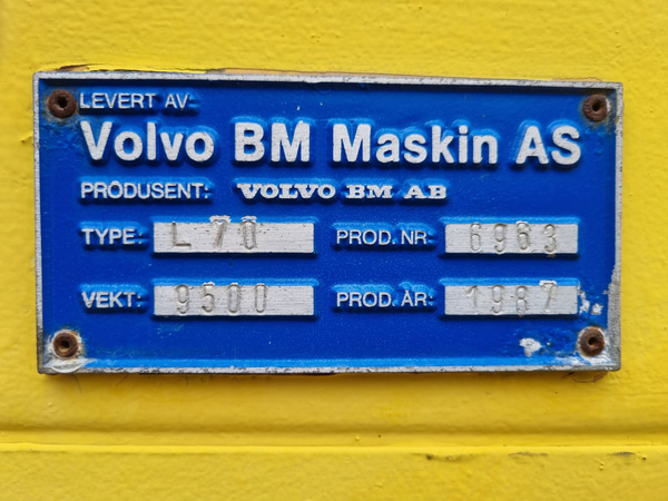 Lastmaskin Volvo BM L70 /Skopa, Pallgafflar