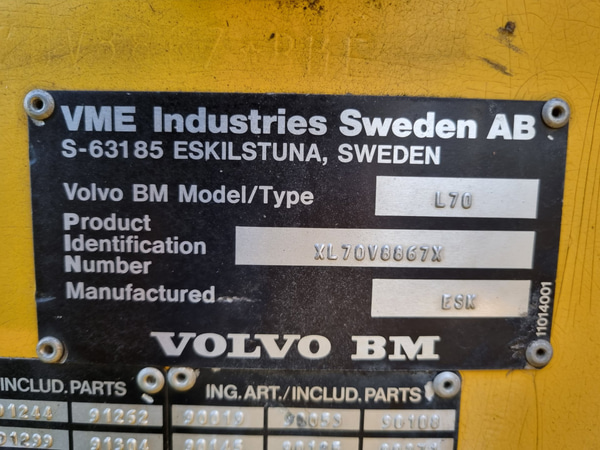 Lastmaskin Volvo BM L70 -91 / Kortspakar