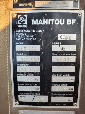 Manitou MLT725 | Låga timmar | Väl Utrustad