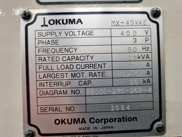 Flerop Maskin Okuma MX 45 VAE med tillbehör